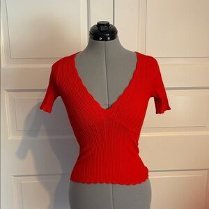 Sezane short sleeve sweater